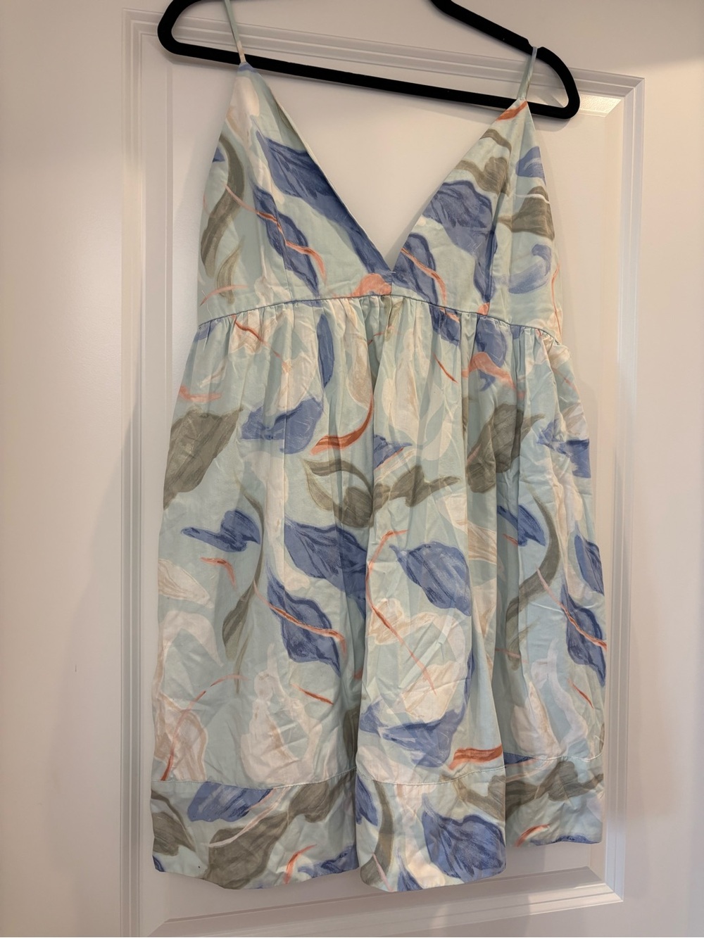 Abercrombie Floral Spaghetti Strap Mini Swing Dress (Size L)